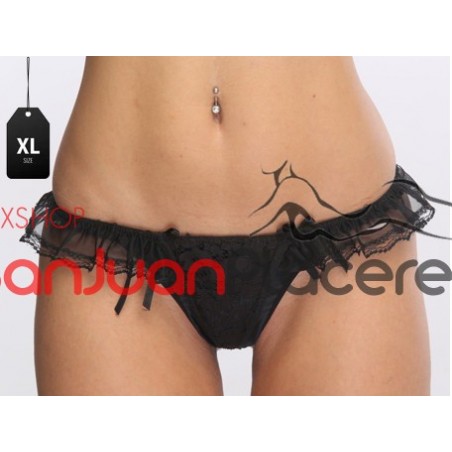 Tanga XL encaje con Volados de Gasa - San Juan Placeres Sexshop