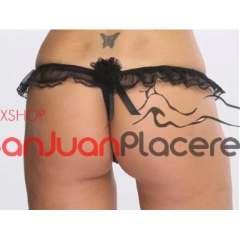 Tanga XL encaje con Volados de Gasa - San Juan Placeres Sexshop