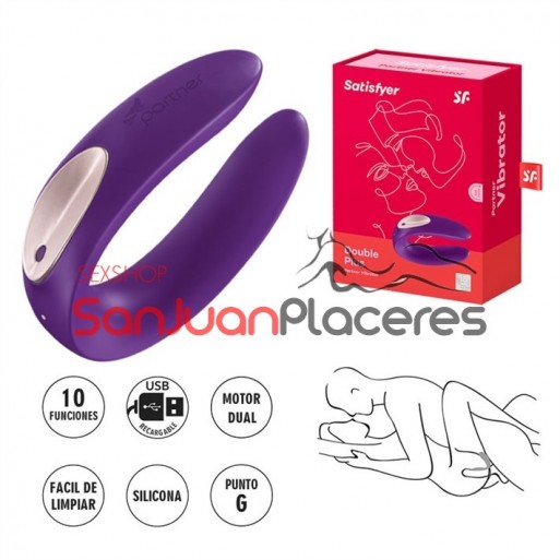 SATISFYER Double Plus |Vibrador de parejas |Sanjuanplaceres