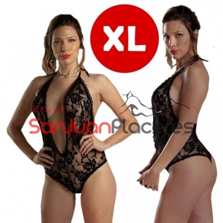 Body Negro con escote amplio | Sanjuanplaceres Sexshop